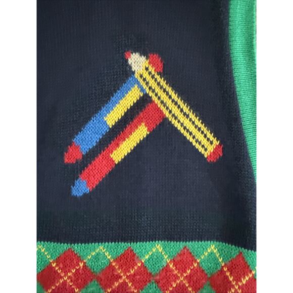 J Knits Vintage Women’s Medium V-neck Cardigan Sweater Teacher School USA - Picture 6 of 10